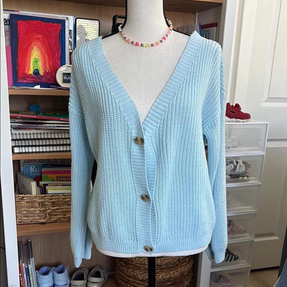 Cat & Jack Blue Cropped Cardigan Sweater